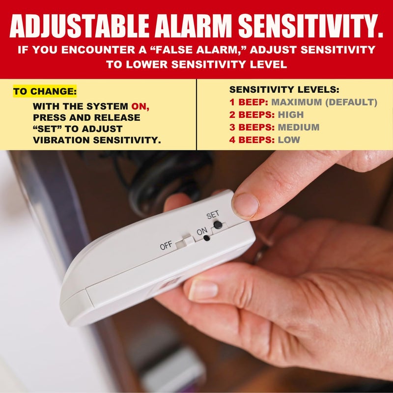 Securityman Door Handle Alarm with 130dB Vibration Triggered Portable Door Alarms When Opened - Perfect for Kids, Toddler, Elderly, Hotel, Travel, Bedroom (2 Pack Door Security) - Image 4